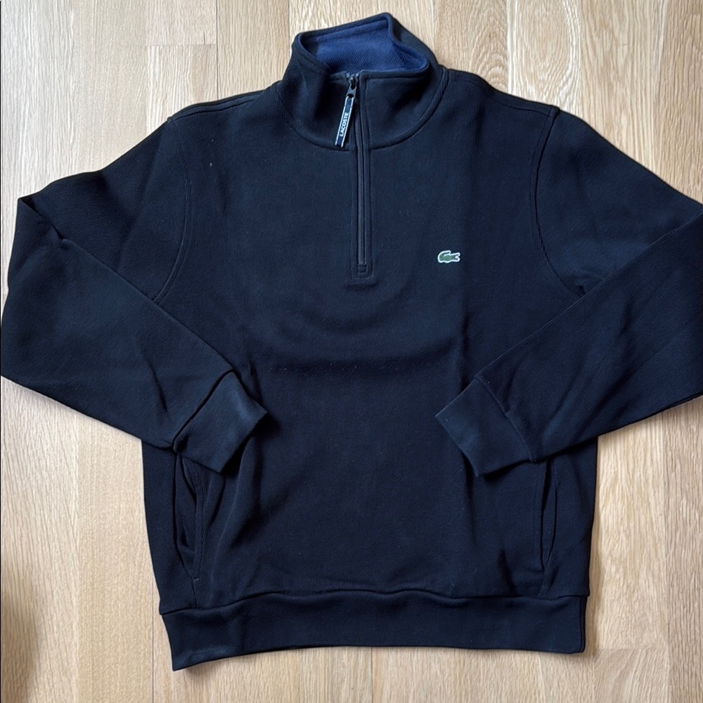 Lacoste Men's Black Half-Zip Sweater